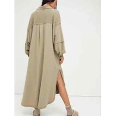 Free People Wanderer Cardi Dress Medium NEW | eBay Fall Midi Dress With Relaxed Fit, Fall Season Relaxed Fit Maxi Dress, Relaxed Fit Midi Dress For Fall, Relaxed Fit Fall Maxi Dress, Chic Midi Dress With Pockets For Casual Wear, Fall Beige Dresses With Pockets, Beige Dress With Pockets For Fall, Chic Longline Spring Dress, Relaxed Fit Long Dresses For Fall