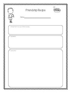 a printable worksheet with the words,'friends recipe'and an image of