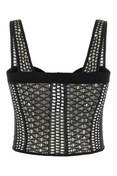 Mesh Crop Top Designer Evening Tops For Summer, Luxury Evening Tops For Summer, Luxury Summer Evening Tops, Luxury Sleeveless Summer Tops, Black Mesh Crop Top, Feminine Chic, Mesh Crop Top, French Chic, Bustier Top