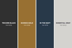 four different colors of black, brown, and white in the same color palettes