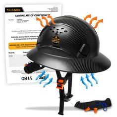 an osha safety helmet with instructions on how to use it