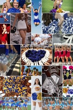 the collage shows cheerleaders and cheerleaders from all over the world