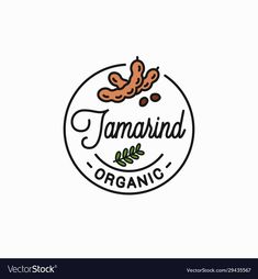 the logo for tamarind organic, which is made with leaves and nuts on white background