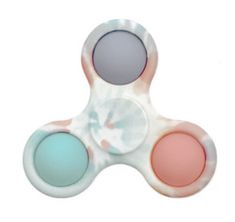 an image of three colored hand spinners on white background