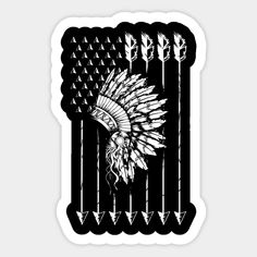 Cool Native American Arrow And Teepee Flag Art Funny Gift -- Choose from our vast selection of stickers to match with your favorite design to make the perfect customized sticker/decal. Perfect to put on water bottles, laptops, hard hats, and car windows. Everything from favorite TV show stickers to funny stickers. For men, women, boys, and girls. Teepee Art, Native American Arrow, Indian Feather Tattoos, American Stickers, Artistic Ideas, Flag Art, Feather Tattoos, Art Funny, Native American Fashion