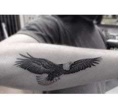 an eagle tattoo on someone's arm with the caption that reads, did you see