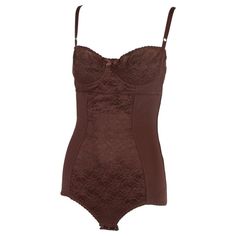 Rich Wardrobe, Brown Bodysuit, Bra Cup, Bra Straps, Lace Bodysuit, Bra Cups, Dolce & Gabbana, Size Tag, Nightwear