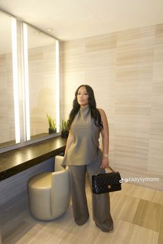 #businesswoman#businessattireforyoungwomen#blackownedbusiness#twopieceset#chanel#middlepartsewin#bussdown High Class Aesthetic Outfits, House Wife Outfits Casual, Modest Fashion Outfits Black Women, Clean Girl Aesthetic Black Women Outfit, Clean Girl Outfits Black Women, Modest Summer Outfits Black Women, Modest Outfits Black Women, Classy Black Women, One Color Outfit