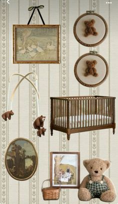 Vintage Baby Boy Nursery, Vintage Nursery Boy, Vintage Baby Rooms, Vintage Kids Room, Teddy Bear Nursery, Vintage Baby Boys, Baby Boy Room Nursery