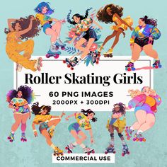 the roller skating girls are all wearing different outfits