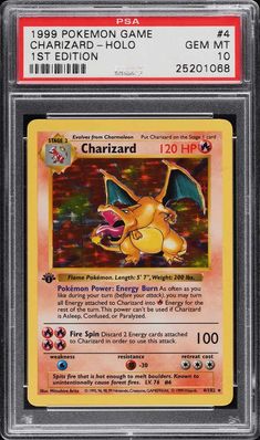 a pokemon card with the name charizard on it's front and back