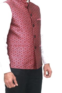 Nehru Collar waist coat/vest with five button closure at frontl. Luxurious Waist Coat/Vest is great for formal and occasional wear, . This garment comes with a slim fit and body wrapping shape , So kindly make sure to provide your proper measurement ,  You can get in multiple colours for the same, Perfect for any occasion be it formal, Party, New Year Christmas etc. Traditional Formal Nehru Jacket With Buttons, Traditional Nehru Jacket With Buttons For Formal Occasions, Traditional Formal Nehru Jacket, Traditional Nehru Jacket For Semi-formal Occasions, Traditional Semi-formal Nehru Jacket With Buttons, Festive Fitted Nehru Jacket With Buttons, Traditional Formal Festival Blazer, Traditional Festival Formal Blazer, Festive Formal Outerwear With Buttons