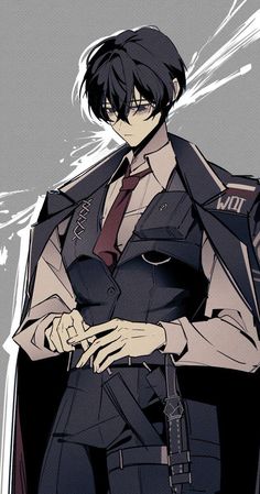 an anime character in a suit and tie