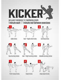 a poster with instructions on how to do the kickbox exercise for beginner athletes