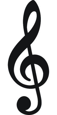 a black and white musical note symbol