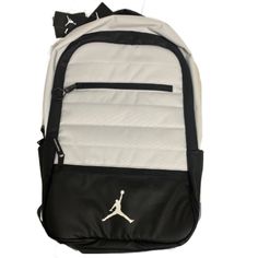 Brand New With Tags, No Rips, No Odor, White Nike Air Jordan 9a1944-001 Airborne White/Black Backpack A Sport Backpack That Can Transition From The Gym To Class, Grab And Go Wearing The Jordan Airborne Backpack. Featuring A 15’’ Padded Laptop Sleeve, This Pack Offers Ample Storage With Several Compartments To Keep You Organized In Style. Adjustable Straps Allow You To Customize The Fit While Multiple Pockets Provide Extra Storage For Small Essentials. Features: Sporty Backpack With Laptop Compar White Nylon Backpack For Streetwear, White Sports Bag For Back To School, White Nylon Bags For Streetwear, White Backpack For Outdoor And Back To School, Back To School White Outdoor Backpack, White Sports Backpack For Back To School, White Backpack For Back To School And Outdoor Activities, White Backpack For Outdoor Activities And School, Sporty White Backpack For Outdoor