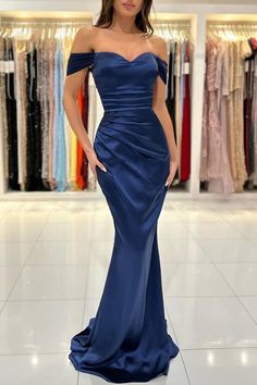 We could custom made 70+ colors & all sizes, if you do not not find the color name listed, pls leave message on special instructions to note the exact color you need. Also custom size is available, if you need your dress customized, pls leave your bust, waist, hips & barefoot height size in the order remark. Thank you. Navy Blue Prom Dresses Mermaid, Slim Prom Dress, Navy Blue Prom Dress, Royal Blue Prom Dresses, Dress With Pleats, Sweetheart Prom Dress, Prom Dresses Sleeveless, Prom Formal, Satin Prom Dress