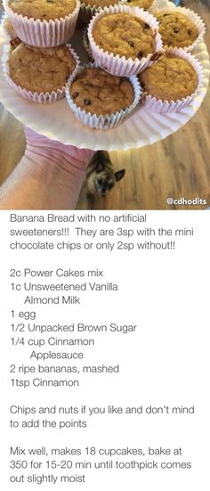 Weight Watchers Banana Bread, Power Muffins, Weight Watchers Muffins, Create A Vision Board, Kodiak Cakes, Points Recipes