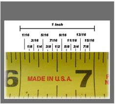 a measuring tape with the measurements for different sizes and widths on it, as well as