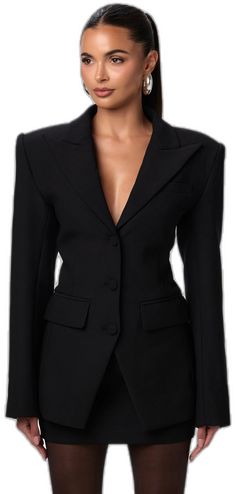 Mini Suits, Swim Shop, Fitted Blazer, Dress Jewelry, Notched Collar, Lace Knitting, Black Blazers, Co Ord, Trinidad And Tobago