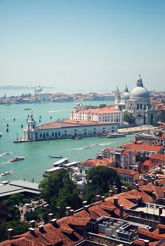 an aerial view of venice and the grand canal