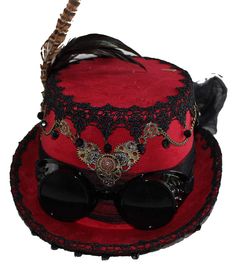 PRICES MAY VARY. QUALITY MATERIALS – This hat is made with soft felt. STEAMPUNK - This steampunk hat includes steam room gadgets on the side and a black veil bundle in the back. PERFECT FOR COSTUMES - Velvet steampunk top hat with removable goggles for use and intentions of a great costume only. HALLOWEEN - This super awesome steampunk top hat is the perfect addition to your next costume. Give this as the perfect gift for any holiday or special occasion. AGE 18+ - This hat is not intended for ch Room Gadgets, Steampunk Hats, Captain Cap, Steampunk Top, Steampunk Festival, Steampunk Couture, Steampunk Bracelet, Steampunk Top Hat, Steampunk Halloween