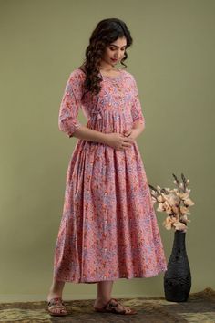 Feeding Kurti, Feeding Kurtis, Gown Kurti, Nursing Gown, Gown Floral, Boho Wear, Cotton Gowns