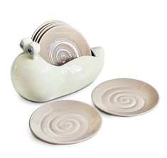 PRICES MAY VARY. 🐌 [Spec]: Includes a snail storage racks tray and a set of 6 snack plates. 🐌 [Size]: Diameter: 5.3 inch, Snail Tray: 9 inch. 🐌 [Multiple occasions]: Good for home or restaurant use, it makes the dinner more interesting and unique. 🐌 [Scope]: For dipping sauce, salsa ice cream, ice cream, desserts, condiments, seasonings, soy sauce, sauces, appetizers, sweets. 🐌 [High quality]: High temperature, non-toxic and harmless, safe and green, safe to dishwasher and microwave oven. E Cute Plates, Sushi Plates, Plate Organizer, Cute Snail, Plate Dessert, Snack Plates, Mini Dessert, Sushi Plate, Creative Desserts