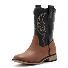 PRICES MAY VARY. Classic Western Design: These kids' cowboy boots feature a freedom eagle wings embroidery on the shaft and a square toe that looks great with any outfit. Perfect for all seasons that look great with jeans, shorts, dresses, and just about everything you can think of. Easy On and Off: With dual pull-up tabs and a inside zipper, your children can easily put on and take off these western boots by themselves. Comfortable and Stable: The square toe design allows for ample room while t Cowgirl Boots For Kids, Wings Embroidery, Boots For Boys, Kids Cowboy Boots, Cowboy Boots Square Toe, Eagle Wings, Boots Square Toe, Cowgirl Cowboy, Western Design