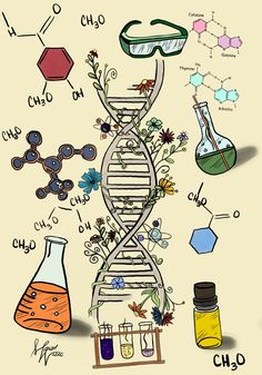 an image of a science poster with flowers and plants in front of the structure of a genenaplant