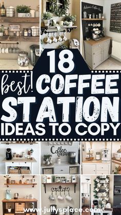 coffee station ideas, coffee bar ideas, coffee bar decor Black And White Coffee Bar Ideas, Coffee Bar Station Small Spaces Modern, Shelf Above Coffee Bar, Coffee Tea Cocoa Station, Fellow Coffee Station, Small Coffee And Alcohol Bar Ideas, Home Espresso Bar Setup, Coffee Station Ideas For Small Spaces, Farmhouse Coffee Station Ideas