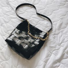 Free U.S. shipping. Style: Commuting , color:Black, suite for season：Spring, Summer, Autumn, Winter ，Anniversary, Date, Going out, Hanging out, Material Genuine Leather, Black Leather Woven Bucket Bags Gold Chain Black Rectangular Shoulder Bag With Chain, Black Square Shoulder Bag With Chain Strap, Modern Black Shoulder Bag With Chain, Black Shoulder Bag With Chain, Black Square Shoulder Bag With Chain, Black Chain Shoulder Bag For Shopping, Modern Black Shoulder Bag With Chain Strap, Black Leather Bag With Gold Chain, Black Office Bags With Chain Detail