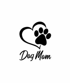 a dog mom logo with a paw in the shape of a heart