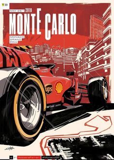 a red racing car with the words monte carlo on it