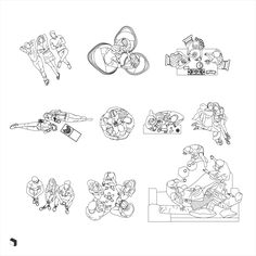 Cad Group People Top View DWG | Toffu Co Wu Chang, Kindergarten Projects, Urban Analysis, Landscape Drawings, Vector Drawing