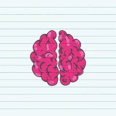 a drawing of the brain on lined paper