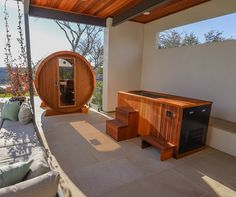 The dynamic duo: cold plunge and barrel sauna from our Austin project #sauna #saunatime #saunadesign #saunalife #sweatdecks #austin #losangeles #heattherapy #coldplunge #saunaandcoldplunge #outdooroasis #wellnessretreat #sweatitout Barrel Sauna And Cold Plunge, Home Sauna Cold Plunge, Sauna With Cold Plunge, Home Sauna And Cold Plunge, Indoor Cold Plunge, Outside Sauna, Sauna And Cold Plunge, Sauna Barrel, Goal Wall