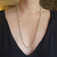 "Vintage Napier Woven Faux Pearl Necklace. Beautiful. Excellent condition. Approx 24\". Great condition.  . . . estate bead beads beaded white pearls elegant estate classic classy simple dainty simple long strand gold tone strands  NAP" Elegant Formal Pearl Necklace With Gold Beads, Long Pearl Necklace With Round Beads, Formal Pearl Necklace With Gold Beads, Elegant Single Strand Pearl Long Necklace, Elegant Pearl Beaded Long Necklace, Elegant Pearl Long Necklace With Beads, Pearl White Long Pearl Necklace In Elegant Style, Elegant Pearl White Long Pearl Necklace, Elegant Pearl White Long Necklace