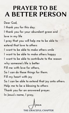 a prayer for a better person