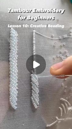 the video shows how to sew an embellishment for beading on fabric