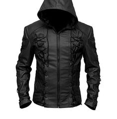 Roy Harper Black Arrow Jacket, Men Leather Jacket Celebrity Jackets For Faux Leather Jacket Men, Roy Harper, Motorbike Jackets, Suede Leather Jacket, Leather Jacket With Hood, Men's Leather Jacket, Real Leather Jacket, Black Leather Jacket, Leather Jacket Men