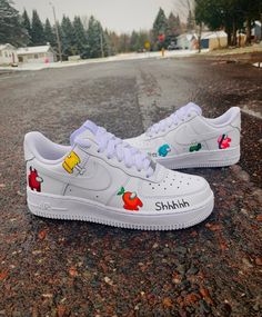 This iconic sneaker gets a fun upgrade with a custom Cartoon Character design. The Air Force 1 features a classic silhouette with a bold, eye-catching Cartoon Character pattern to make a statement. Enjoy the comfort of a lightweight midsole, padded collar, and rubber outsole. Make a style statement with this custom sneaker that is sure to stand out. Exactly as shown in the pictures. 📷 Brand New & Authentic. 💯 Hand Painted with attention to detail. 👨‍🎨 Waterproof and Flexible. ❤️ Unisex m Custom White Sneakers With Rubber Sole, Trendy Custom Low-top Sneakers With Gum Sole, Trendy Custom Sneakers With White Sole For Sports, Trendy Custom Sneakers With Gum Sole, Custom White Sneakers For Skateboarding With Speckled Midsole, Trendy Custom Sneakers With Boost Midsole, Trendy White Custom Sneakers With Boost Midsole, Trendy Custom Sneakers With Boost Midsole And Round Toe, Trendy Custom Sneakers With Speckled Midsole