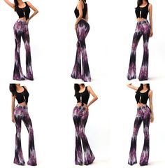 This wide leg pants with flower print design and keeps skinny style can make you looked slimmer and which can show your figure,which can satisfied your quest for callipygian ideal,get one you prefer.Material:PolyesterSize:S, M, L, XLColor:PurpleWaistline:RegularPocket:NoneFit Type:SlimClose Type:ElasticOccasion: CasualThe accessories are not included. Aging Gracefully Hair, Boho Bell Bottoms, Flower Print Design, Fashion For Petite Women, Womens Fashion Casual Winter, Womens Fashion Edgy, Stretch Leggings, Milk Silk, Womens Fashion For Work