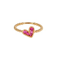 Baroque Heart Charm Ring | Over The Moon Charm Ring, Moon Gifts, Pink Accessories, Jewelry Lookbook, Charm Rings, Stone Heart, Ring Sizes, Girly Jewelry, Summer Jewelry