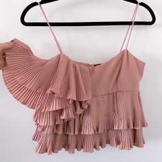 New Without Tag, Never Worn. Size Xs | Blush Pink Make Me An Offer Or Bundle Up To Save More !!! Cami Tops For Spring Party, Cami Top For Spring Parties, Spring Party Cami Top, Spring Crop Top For Date Night, Spring Cami Crop Top For Night Out, Feminine Cami Crop Top For Party, Feminine Party Cami Crop Top, Zara Crop Top For Summer Night Out, Zara Crop Top For Night Out In Summer