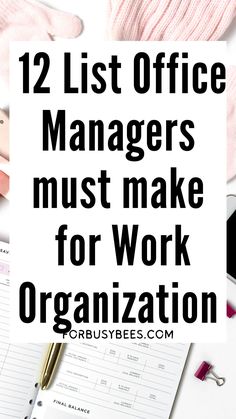 list offfice manager must make to be organized at work Office Manager Organization Business, Employee Storage Ideas, Organizing Paperwork At Work, Business Office Organization Ideas, Office Coordinator Tips, Work Productivity Hacks, Work Hacks Office, Organized Office At Work