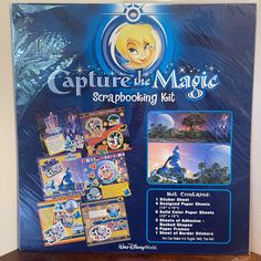 the back cover of capture the magic scrapbooking kit, featuring images of disney characters