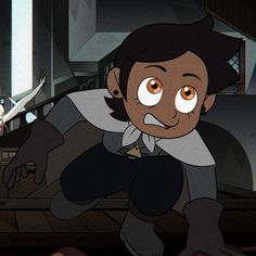 an animated image of a boy with big eyes