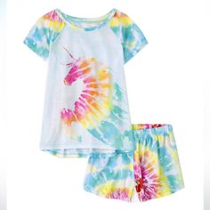 Brand New With Tags The Children’s Place Size L (10/12) Super Cute And Soft Unicorn Tie Dye Shorts Pajama Set Top Has Unicorn On Front Of T-Shirt And Tie Dye In Back Shorts Are Tie Dye All Over *Check Out My Closet For More Adorable Outfits *Bundle To Save *Get 10% Off When You Bundle 3 Listings Unicorn Print Cotton Sleepwear For Loungewear, Cute Unicorn Print Sleepwear For Loungewear, Fun Multicolor Sleepwear For Playwear, Cute Multicolor Pajama Shorts For Bedtime, Playful Multicolor Pajama Shorts For Sleepover, Playful Unicorn Print Sleepwear For Sleepover, Playful Unicorn Print Sleepwear, Unicorn Pajamas, Unicorn Graphic