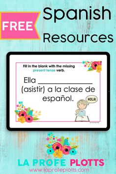 a spanish poster with the words,'free spanish resources '